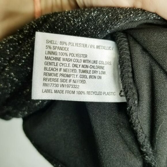 Wild Fable Black Bodycon Dress Metallic silver adjustable straps ruching size XL - Picture 6 of 13